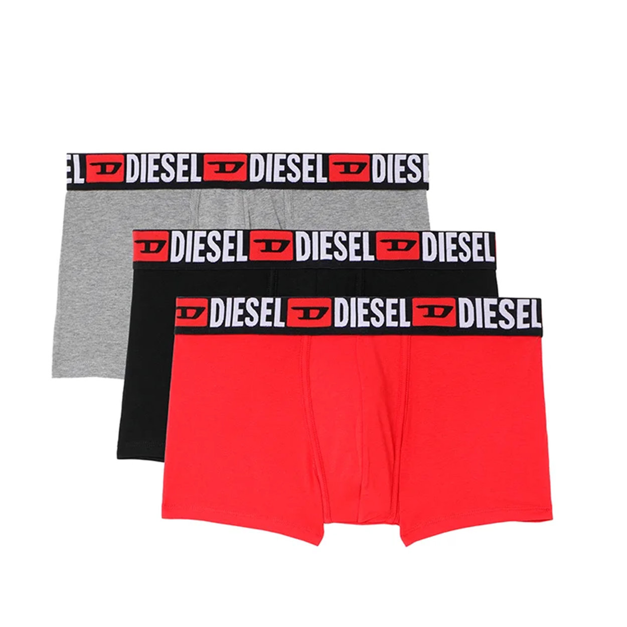 Image of Set di tre boxer lunghi con elastico in vita con logo all-over