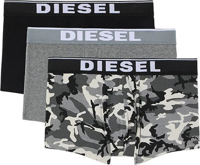 Boxer Set di tre boxer lunghi tinta unita e camouflage