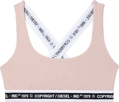 Reggiseni Bralette Green Label con fasce con logo cipria