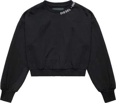 Felpe Felpa boxy con logo sullo scollo nero