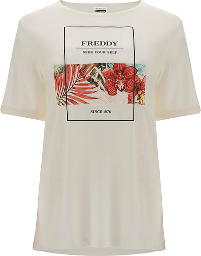 T-shirt Freddy T-shirt comfort con stampa tropicale