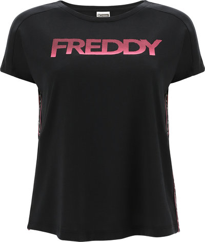 T-shirt Freddy T-shirt fitness comfort con stampe e nastri jacquard