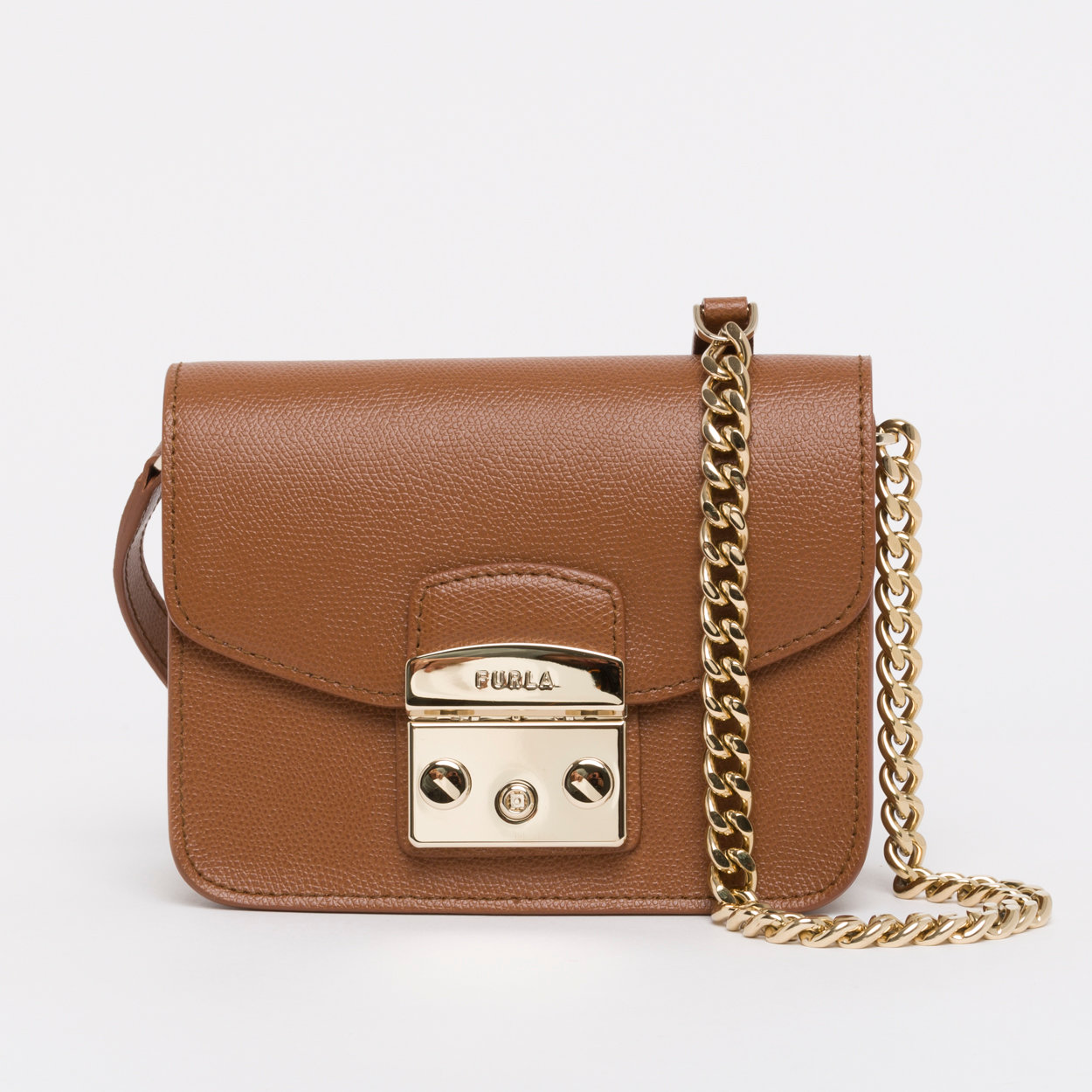 Image of FURLA METROPOLIS MINI BORSA A TRACOLLA cognac h