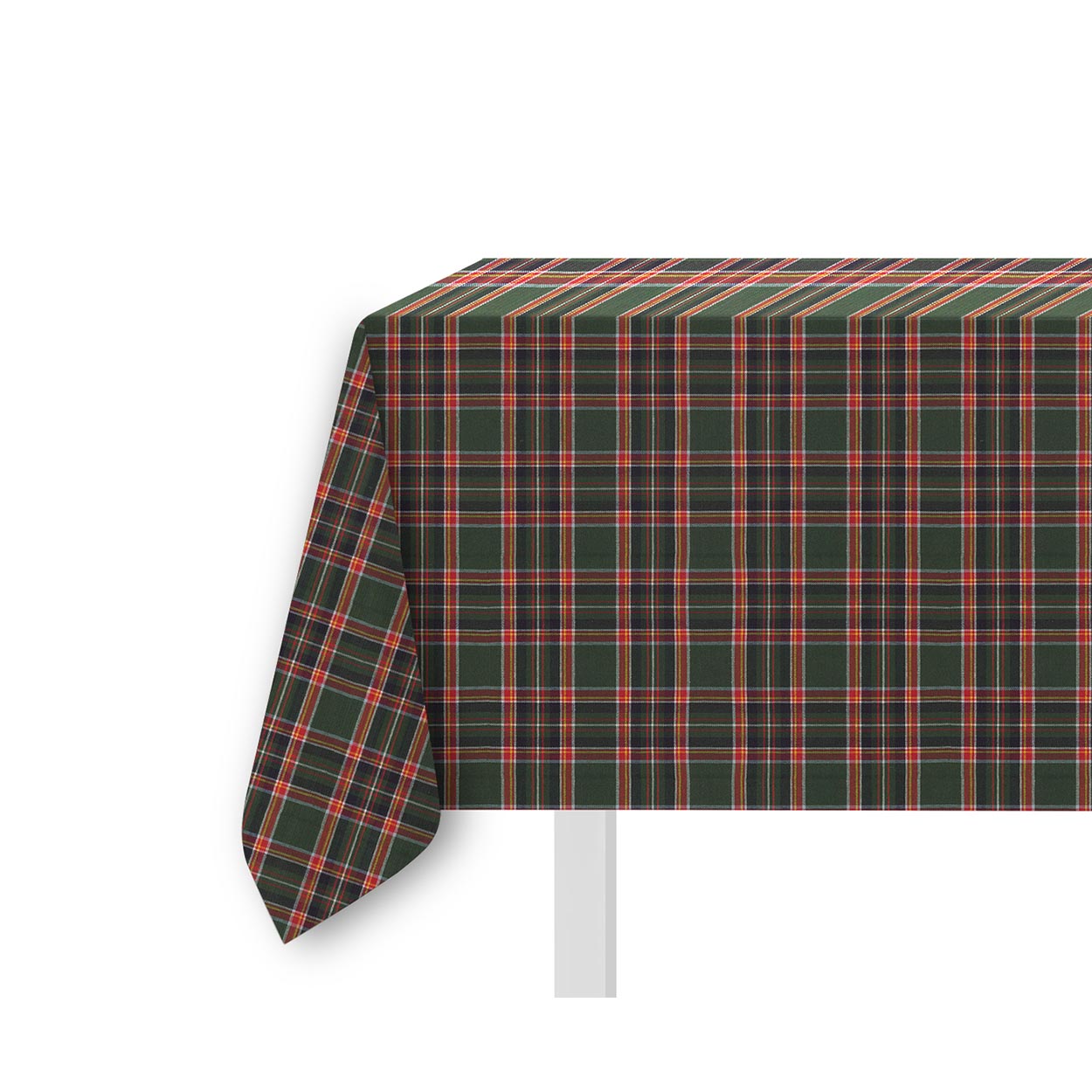 Image of Tavola Xmas Lurex , Tovaglia 6 posti 140x170 Made in Italy, xmas tartan green