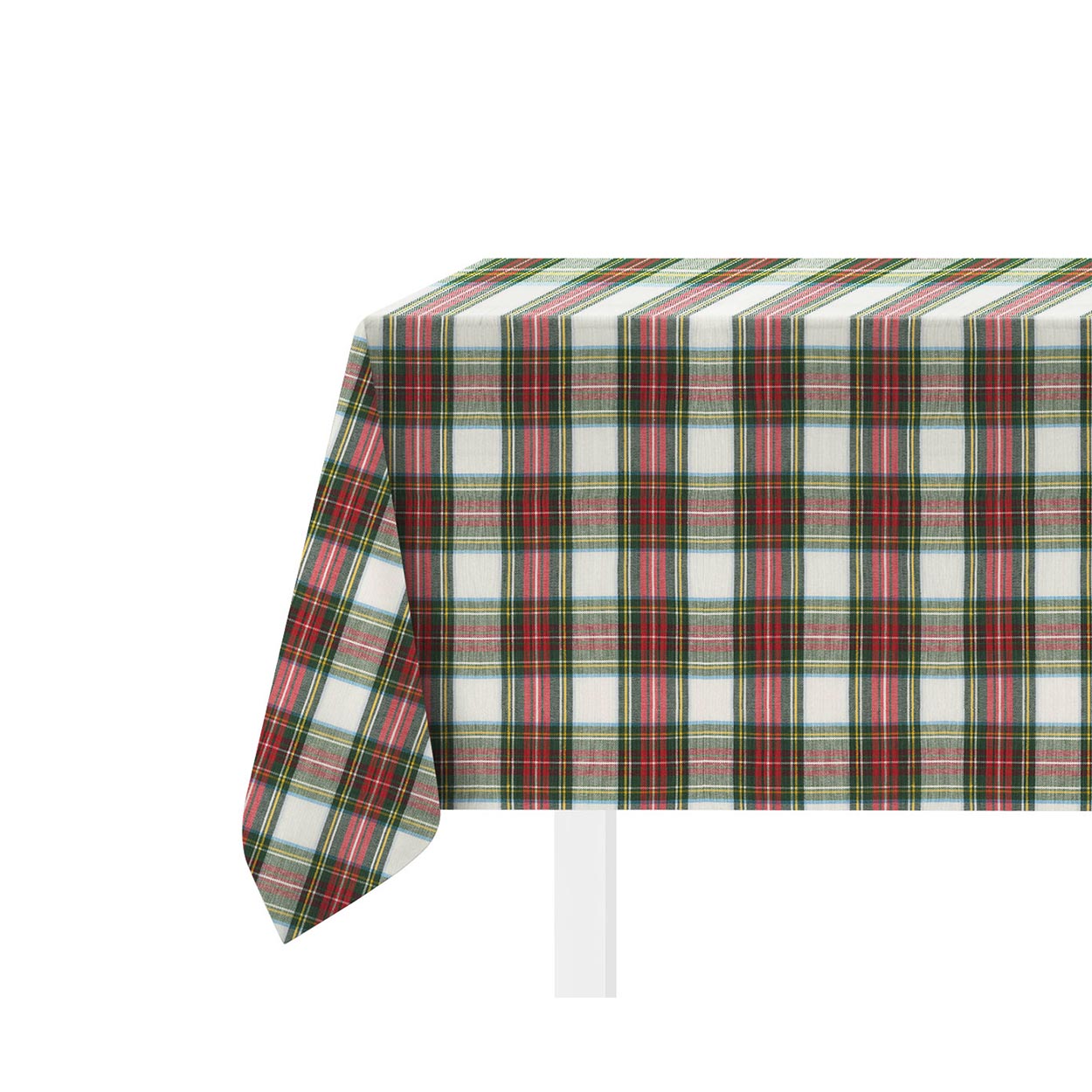 Image of Tavola Xmas Lurex, Tovaglia 6 posti 140x170 Made in Italy, xmas tartan bianco