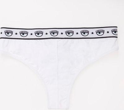 Costumi Chiara Ferragni slip bikini Maxi Logomania bianco