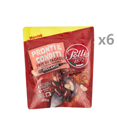 Legumi 6 sacchetti - Tris di Fagioli Piccanti 200 gr
