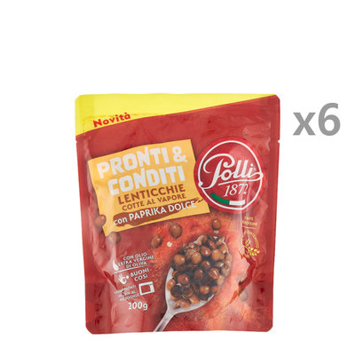 Legumi 6 sacchetti - Lenticchie alla Paprika 200 gr