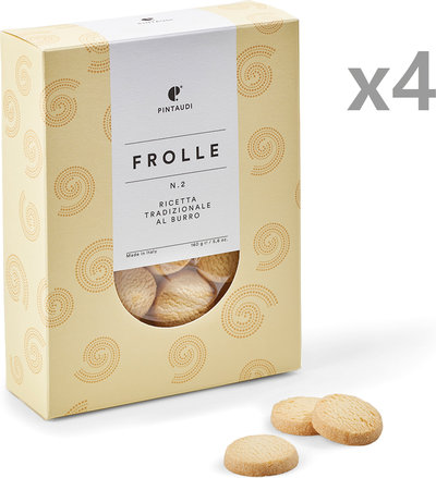 Biscotti 4 confezioni - Frolla n. 2 ricetta tradizionale al burro 160 gr