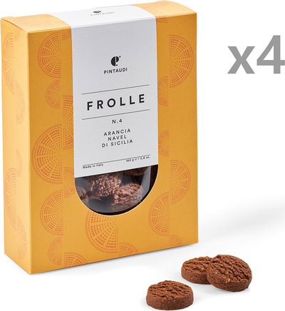 Biscotti 4 confezioni - Frolla n. 4 arancia Navel di Sicilia 160 gr