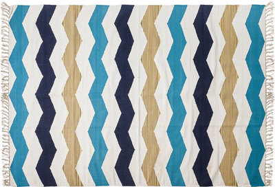 Tappeti Tappeto zig zag strisce colorate 140x200