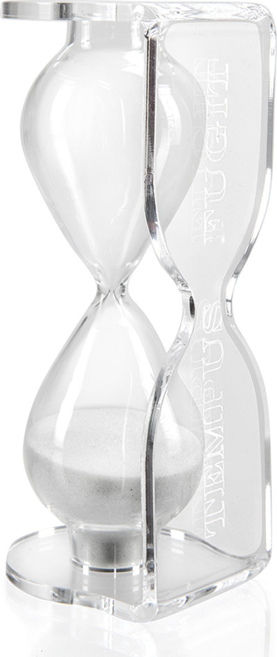 Objets fonctionnels Tempus Fugit avec sablier H.13.5 transparent/blanc