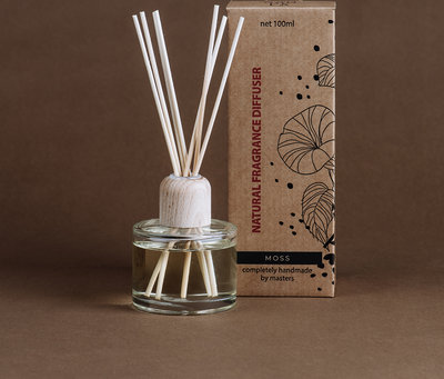 Diffusore ambiente con bastoncini - 8/10 settimane - Muschio 100ml