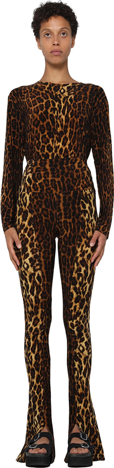 T-shirt Norma Kamali top a girocollo animalier