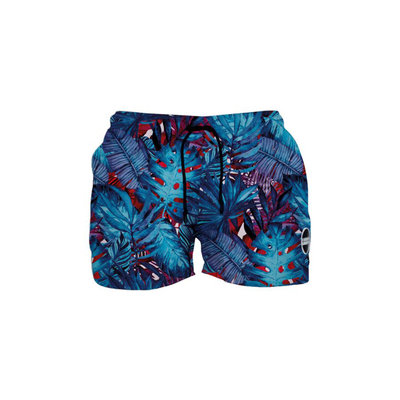Costumi Lab84 short tennis stampa foglie multicolore