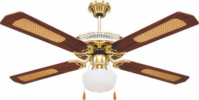 Climatizzazione Ventilatore soffitto 4 pale d130cm 60W marrone Windy
