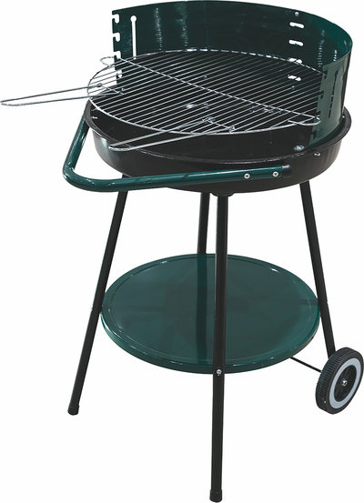 Campeggio e BBQ BBQ grill verde tondo c/ruote 51x84,5cm
