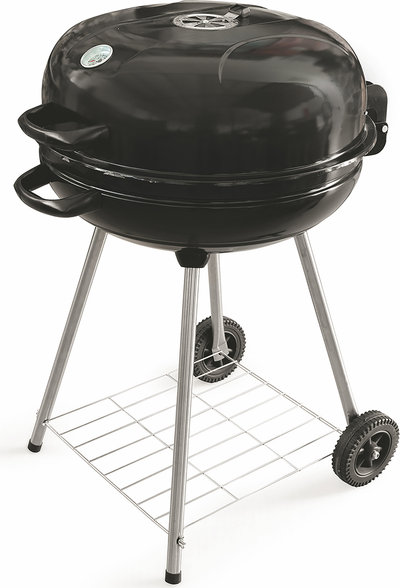 Campeggio e BBQ BBQ tondo con coperchio e 2 ruote 57x90cm