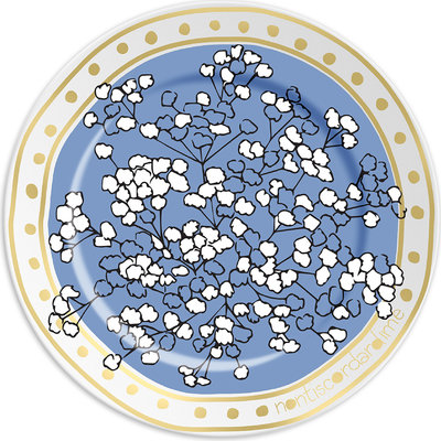 Piatti e sottopiatti Piatto in porcellana Bouquet Blue 16cm NON TI SCORDAR DI ME