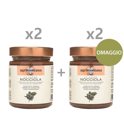 Creme spalmabili 2 vasetti - Crema di Nocciole Agrimontana 330g + 2 vasetti omaggio