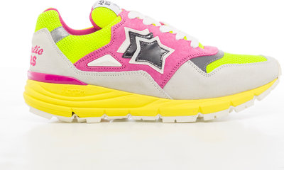 Sneakers Atlantic Stars Agena grigio, fucsia e giallo fluo