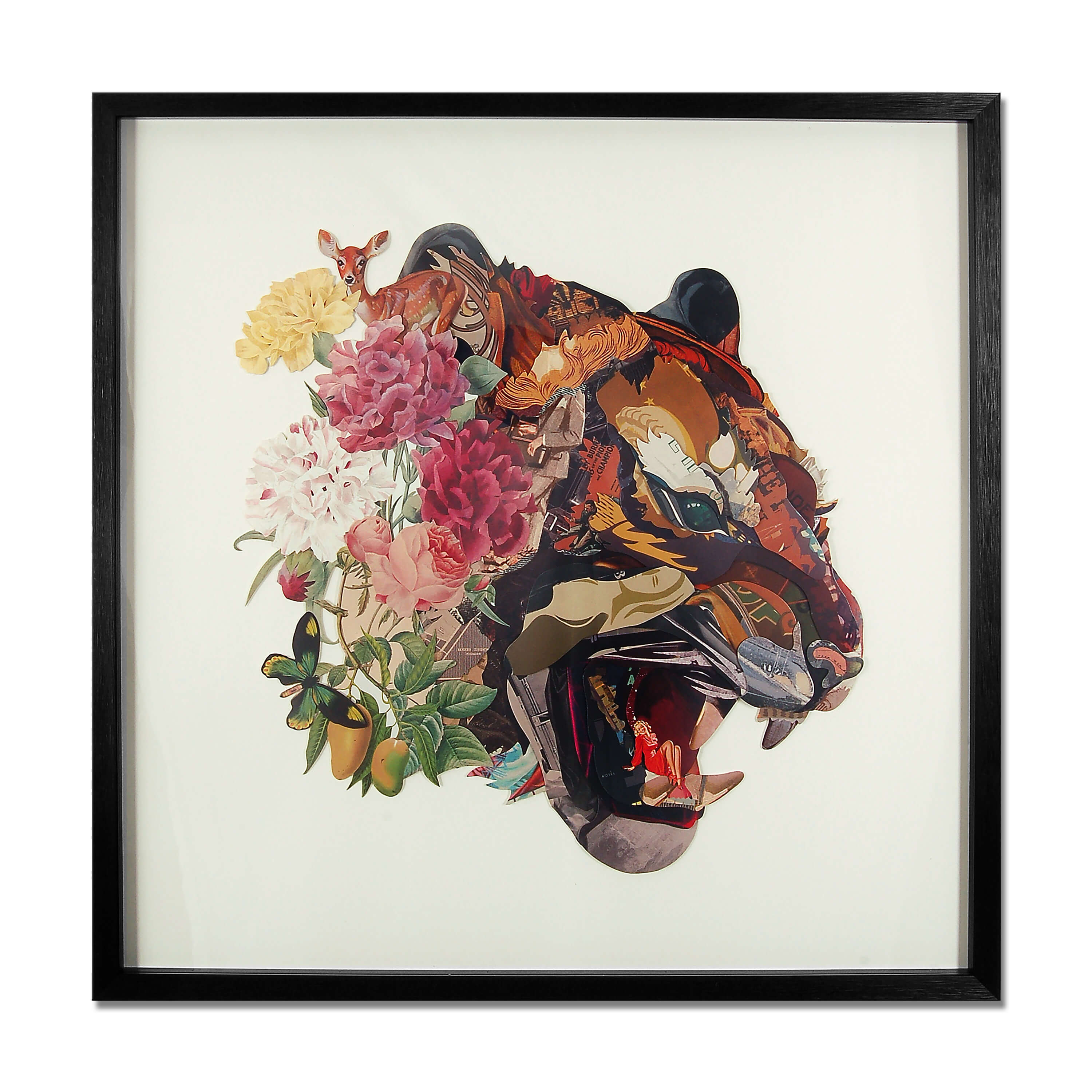 Image of Adm - Quadro Collage 3d 'testa di Tigre' - Colore Multicolore