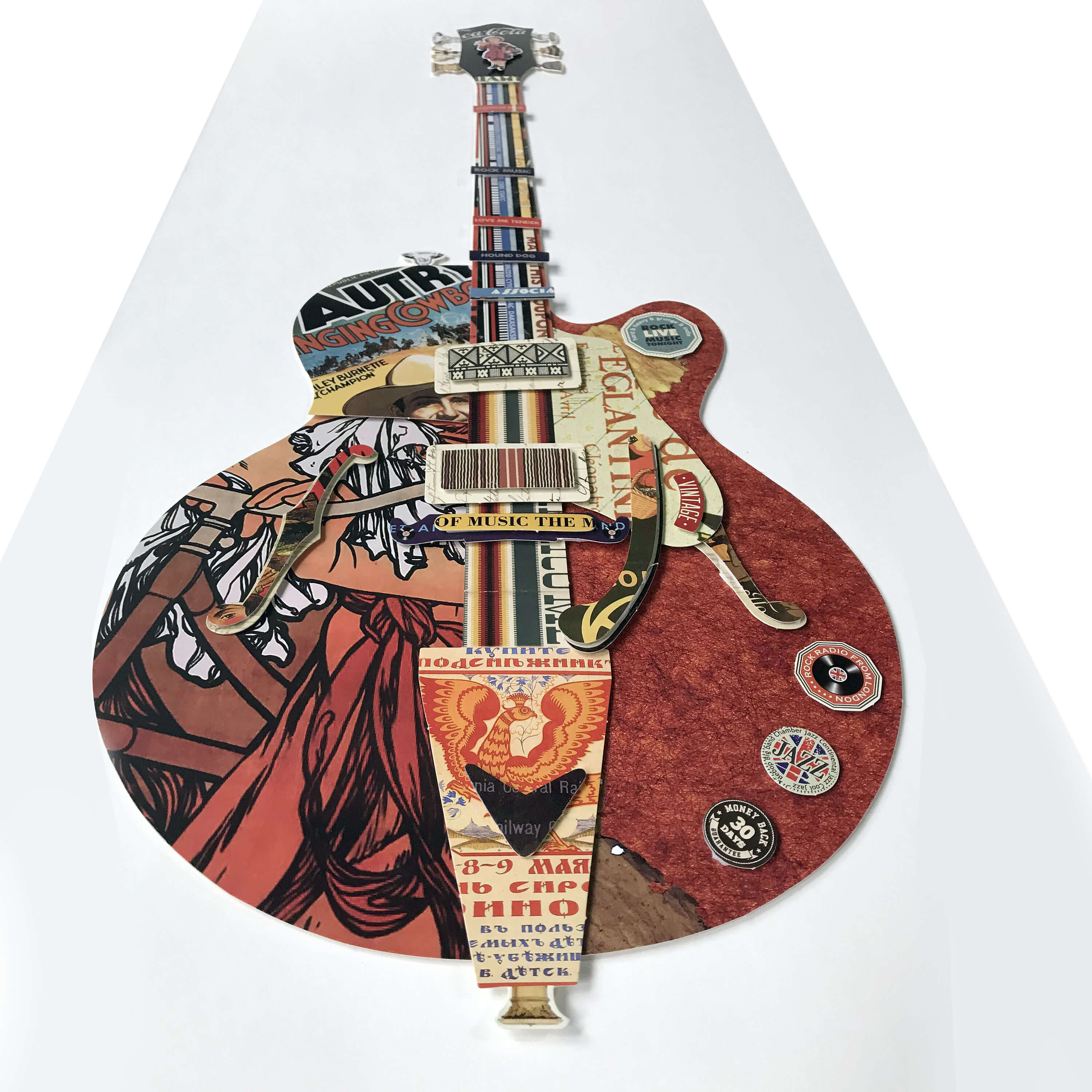 Adm - Collage 3D con imagen de guitarra eléctrica, multicolor - Arte dal  mondo - Compra en Ventis.