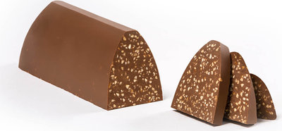 Cioccolato Mattonella gianduja con granella di nocciole
