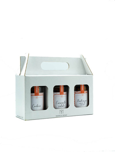 Selezioni miste Confezione Regalo Tris Biscotti da Dessert Bussolà Buranelli - 1 vaso 100grCookies al cioccolato - 1 vaso 100grCaramello salato - 1 vaso 100gr