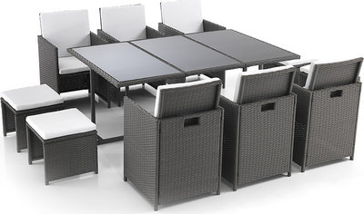 Salotti e Divani Set Tavolo / Sedie interno / esterno KALAMOS, grigio/nero