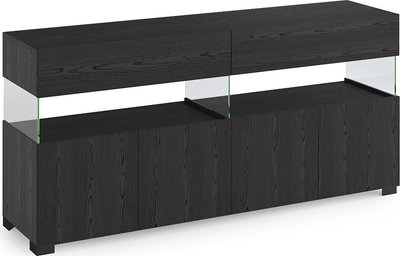 Credenze e madie Madia FLOAT BLACK WOOD 4A, nero