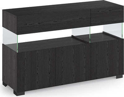 Credenze e madie Madia FLOAT BLACK WOOD 3A, nero