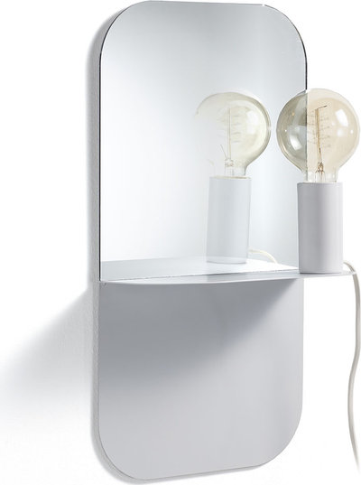 Specchi Lampada / mensola / specchio MAGIC SHELF, bianco