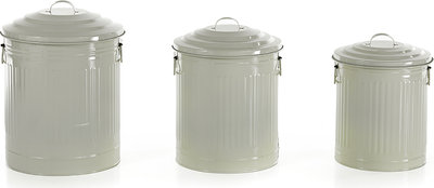 Raccolta e rifiuti Set 3 mini pattumiere AMERIKA, avorio