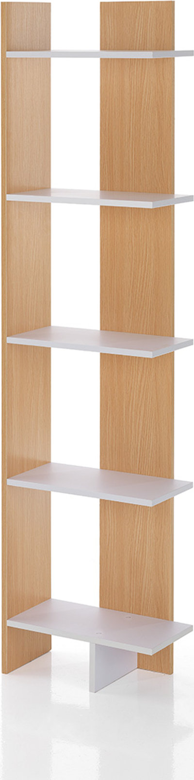 Librerie Libreria a colonna TOWER-A, bianco/rovere