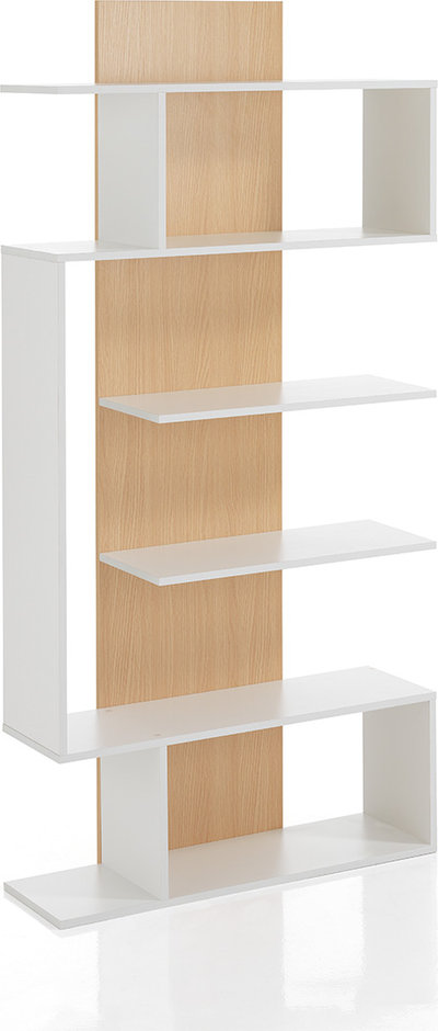 Librerie Libreria a colonna TOWER-B, bianco/rovere