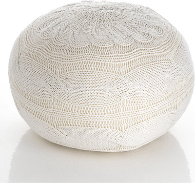Pouf e Panche Pouf PLAIT, bianco panna