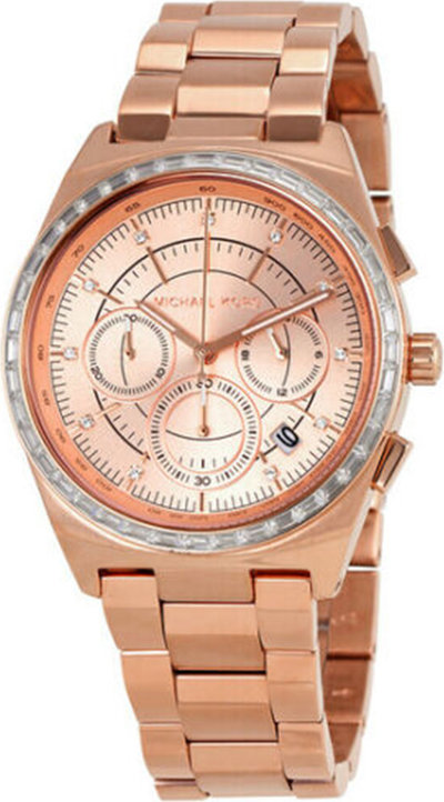 Orologi Michael Kors Orologio da Polso Cronografo Micheal Kors con cinturino in acciaio, movimento al Quarzo Oro rosa