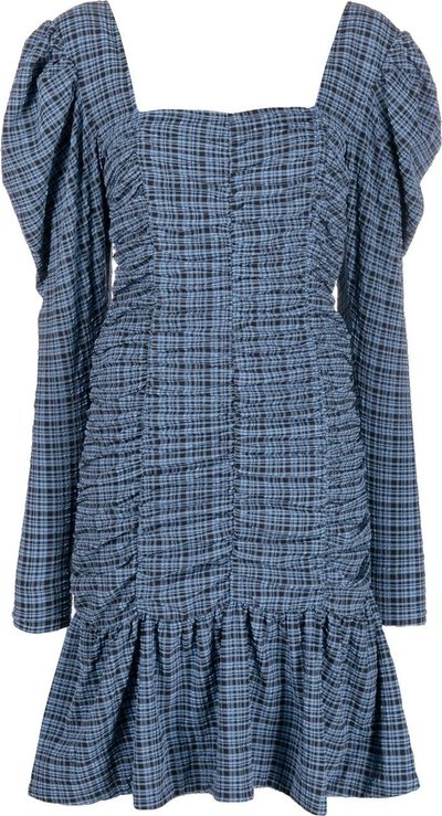 Vestiti Mini abito arricciato in seersucker elasticizzato