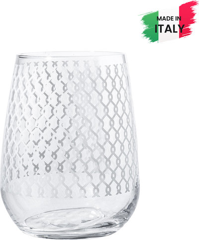 Servizi Tavola Bicchiere acqua con serigrafia Biancospino bianco set 6 pezzi