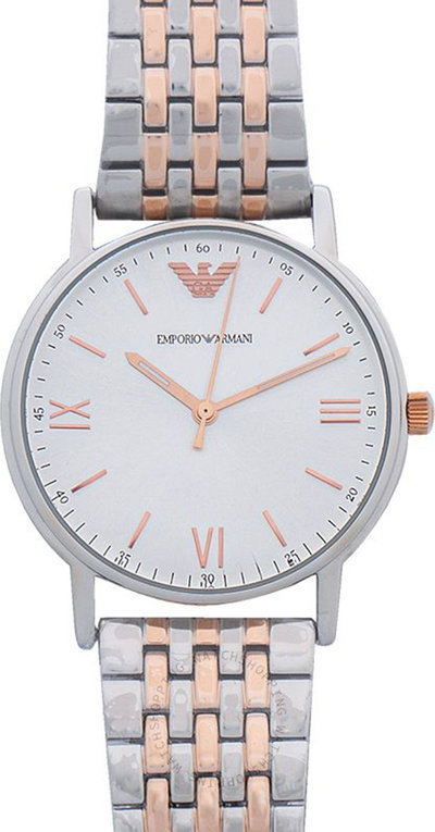 Orologi Orologio da Polso Emporio Armani con cinturino in acciaio movimento al Quarzo Argento/Rosè