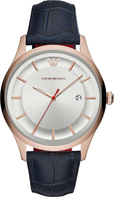 Orologi Orologio da Polso Emporio Armani con cinturino in pelle movimento al Quarzo Blu