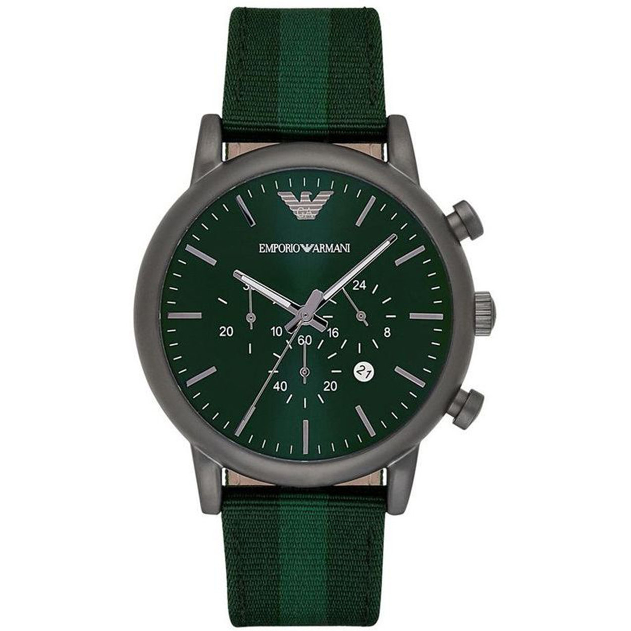 Image of Orologio Cronografo da Polso Emporio Armani con cinturino in tessuto movimento al Quarzo Verde