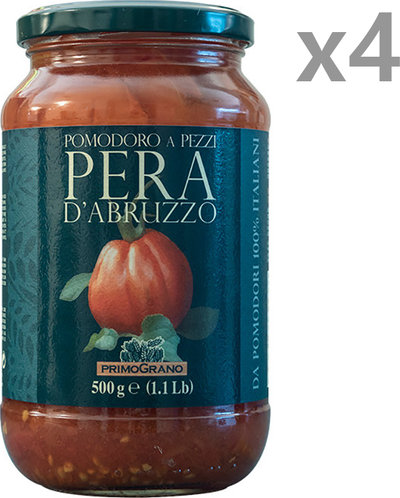 4 Confezioni Pomodoro a pezzi Pera d'Abruzzo 500 gr