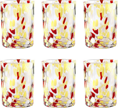 Bicchieri Set 6 pz. Banderoles bicchiere acqua h.10 cm giallo