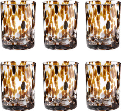 Bicchieri Set 6 pz. Banderoles bicchiere acqua h.10 cm marrone