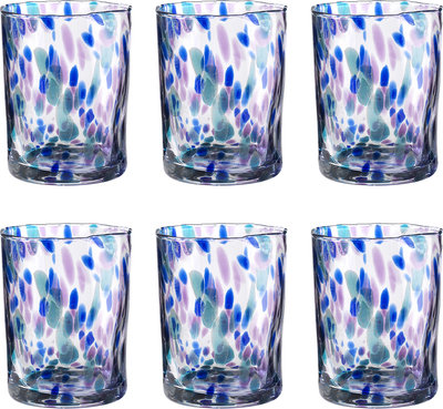 Bicchieri Set 6 pz. Banderoles bicchiere acqua h.10 cm lilla