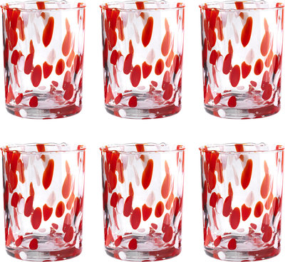 Bicchieri Set 6 pz. Carnaval bicchiere acqua h.10 cm rosso