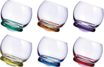 Set 6 pz. Trottola bicchiere old fashion colori assortiti