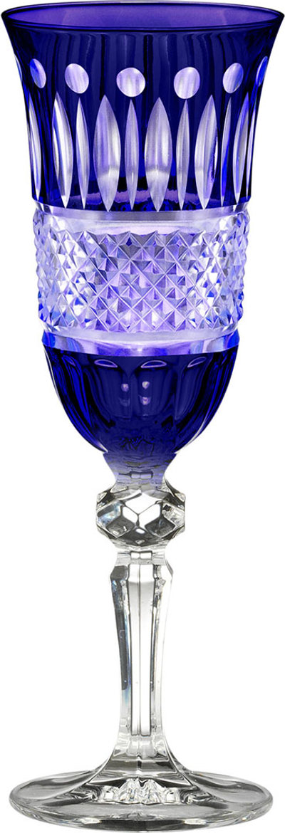 Set 6 pz. Provenza calice flute h.20.8 cm blu cobalto